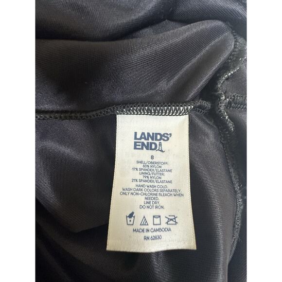 Nwt Lands' End Suplice Wrap Swim Bathing Suit Dress SZ 8 Black & White - Picture 3 of 8